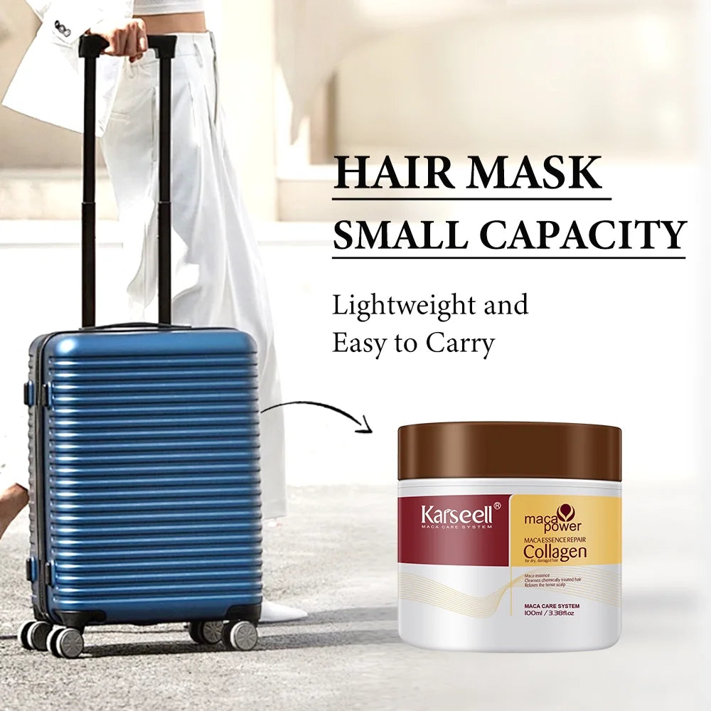 Collagen Hair Treatment Deep Repair Conditioning Argan Oil Collagen Hair Mask Essence for Dry Damaged Hair All Hair Types, 3.38Floz 100Ml