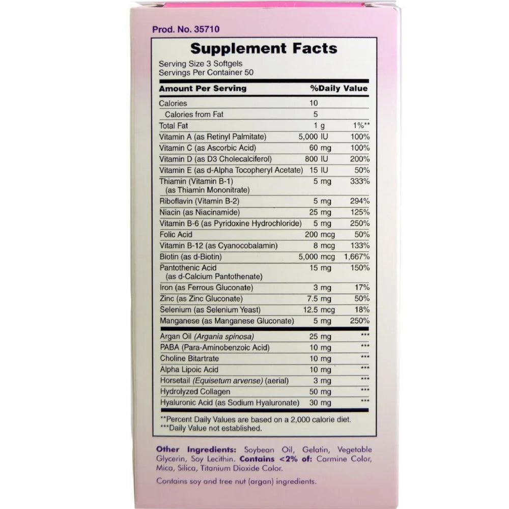 Optimal Solutions Extra Srength Hair Skin & Nails 5000 Mcg of Biotin, Softgels 150 Ea (Pack of 2)