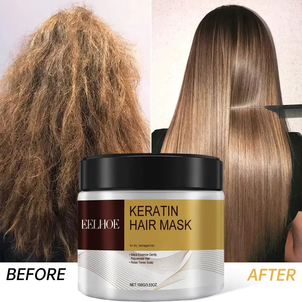 100G Collagen Hair Mask Keratin Hair Treatment Deep Repair Argan Oil Collagen Essence Keratin Conditioner for Dry Damaged Hair