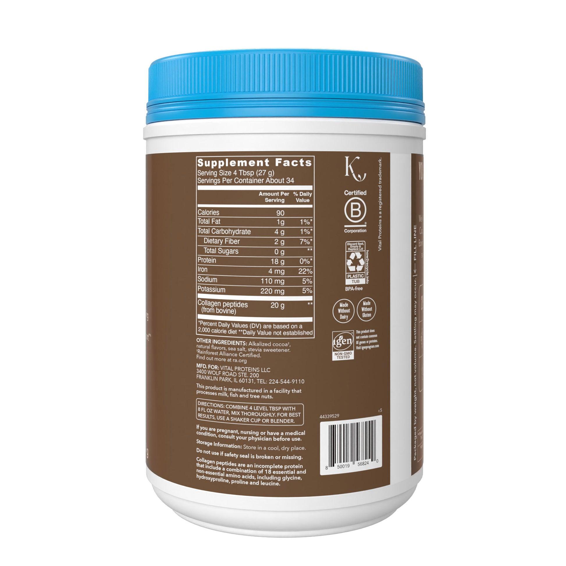 Collagen Peptides, Chocolate, 2 Lbs